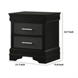 Pemberly Row 2-Drawer Nightstand with Studded Accent Pulls in Black