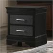 Pemberly Row 2-Drawer Nightstand with Studded Accent Pulls in Black