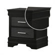 Pemberly Row 2-Drawer Nightstand with Studded Accent Pulls in Black