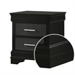 Pemberly Row 2-Drawer Nightstand with Studded Accent Pulls in Black