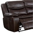 Pemberly Row Faux Leather Reclining Sectional with Console in Brown