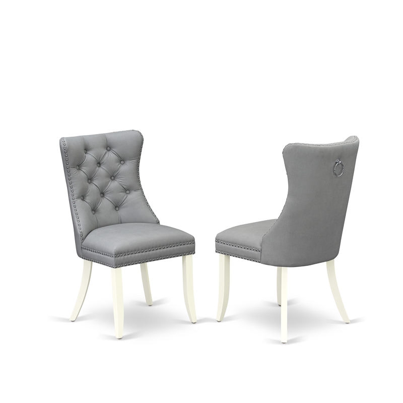 Pemberly Row 5-Piece Wooden Dining Set in Linen White and Light Gray