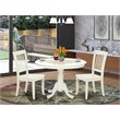 Pemberly Row 3-Piece Dining Set with Slatted Back Chairs in Linen White
