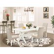 Pemberly Row X-Style 5-Piece Wood Dining Set in Linen White and Cream