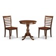 Pemberly Row 3-Piece Wooden Dining Table Set with 2 Chairs in Mahogany