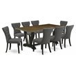 Pemberly Row 9-Piece Wood Dining Set in Dark Gotham Gray Finish