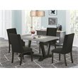 Pemberly Row 5-Piece Wood Dining Table Set in Black and Cement