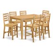 Pemberly Row 7-Piece Counter Height Dining Set in Oak with Rubberwood