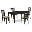 Pemberly Row 5-Piece Wood Dining Set with Rectangular Table in Cappuccino