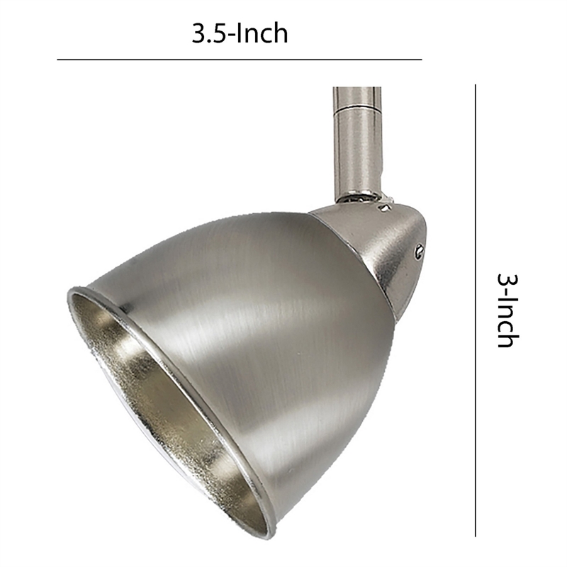 Pemberly Row Round Metal Shade GU-10 Track Light Head in Silver