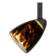 Pemberly Row Glass Track Light Head with Metal Frame in Gold/Bronze
