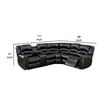 Pemberly Row Qox Power Reclining Sectional with USB and Storage in Black