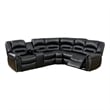 Pemberly Row Qox Power Reclining Sectional with USB and Storage in Black