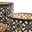 Pemberly Row Moroccan Lattice Lantern Candle Holders Set of 3 in Gold/Black