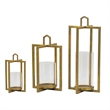 Pemberly Row Geometric Tea Light Lantern Set of 3 in Rustic Gold