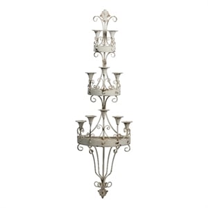 Pemberly Row 16&quot Wall Mounted Candle Holder with Scroll Design in White