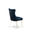 Pemberly Row 3-Piece Faux Leather Dining Set in Linen White/Navy