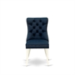 Pemberly Row 3-Piece Faux Leather Dining Set in Linen White/Navy
