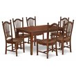 Pemberly Row 7-Piece Wood Dining Table Set in Mahogany Finish