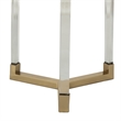 Pemberly Row Glass Accent Table Set of 2 with Acrylic Legs in Gold