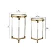 Pemberly Row Glass Accent Table Set of 2 with Acrylic Legs in Gold