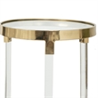 Pemberly Row Glass Accent Table Set of 2 with Acrylic Legs in Gold