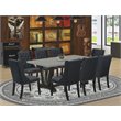 Pemberly Row 9-Piece Rectangular Dining Set in Wire Brushed Black