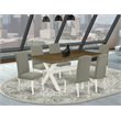 Pemberly Row 7-Piece Wood Dining Set in Linen White and Dark Shitake