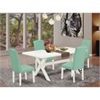Pemberly Row X-Style 5-Piece Wood Dining Set in White and Pound Finish