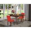 Pemberly Row 3-Piece Wood Dining Room Set in Mahogany with Drop Leaves