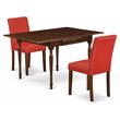 Pemberly Row 3-Piece Wood Dining Room Set in Mahogany with Drop Leaves