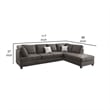 Pemberly Row 2 Piece L Shape Sectional Sofa with Reversible Chaise in Black