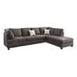 Pemberly Row 2 Piece L Shape Sectional Sofa with Reversible Chaise in Black