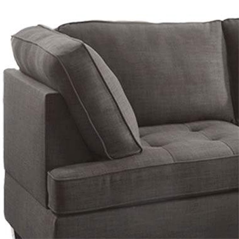 Pemberly Row 2 Piece L Shape Sectional Sofa with Reversible Chaise in Black