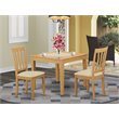 Pemberly Row 3-Piece Oak Rubberwood Dining Set with Square Table