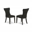 Pemberly Row 7-Piece Black Wood Dining Set with Parson Chairs