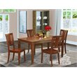 Pemberly Row 5-Piece Wood Dining Table and Chair Set Mahogany Finish
