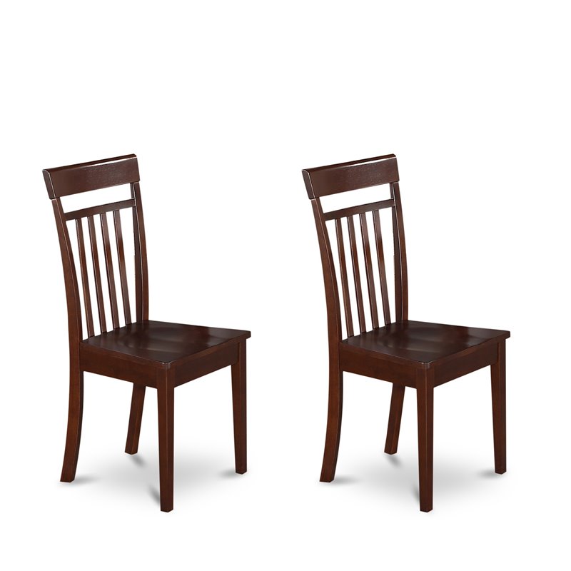 Pemberly Row 6-Piece Wood Dining Set with Slatted-Back Chairs in Mahogany
