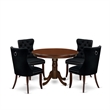 Pemberly Row 5-Piece Mahogany Dining Table Set with Black Chairs