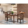Pemberly Row 3-Piece Wood/Linen Extendable Dining Set in Mahogany