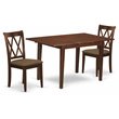 Pemberly Row 3-Piece Wood/Linen Extendable Dining Set in Mahogany