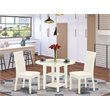 Pemberly Row 3-Piece Wood Dining Table Set in Linen White Finish