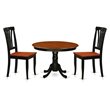 Pemberly Row 3-Piece Wood Dining Table Set in Black and Cherry