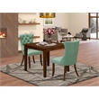 Pemberly Row 3-Piece Dining Table Set in Willow Green and Antique Walnut
