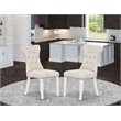 Pemberly Row 41-In High Back Fabric Dining Chairs in Linen White (Set of 2)