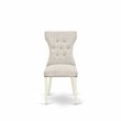 Pemberly Row 41-In High Back Fabric Dining Chairs in Linen White (Set of 2)