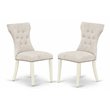 Pemberly Row 41-In High Back Fabric Dining Chairs in Linen White (Set of 2)