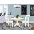 Pemberly Row 3-Piece Dining Set with Linen Upholstered Chairs in White
