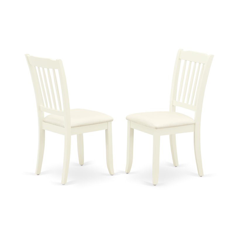 Pemberly Row 3-Piece Dining Set with Linen Upholstered Chairs in White