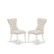 Pemberly Row 7-Piece Dining Set with Parsons Chairs in Doeskin Gray